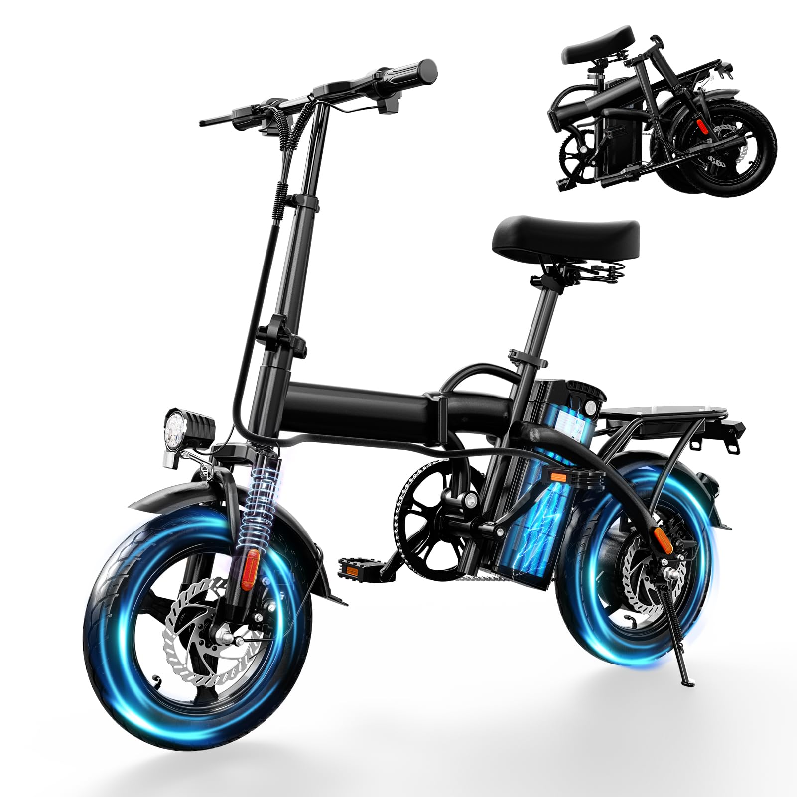 Amazon | 折りたたみ自転車 14インチタイヤ 免許不要 アシスト走行可能