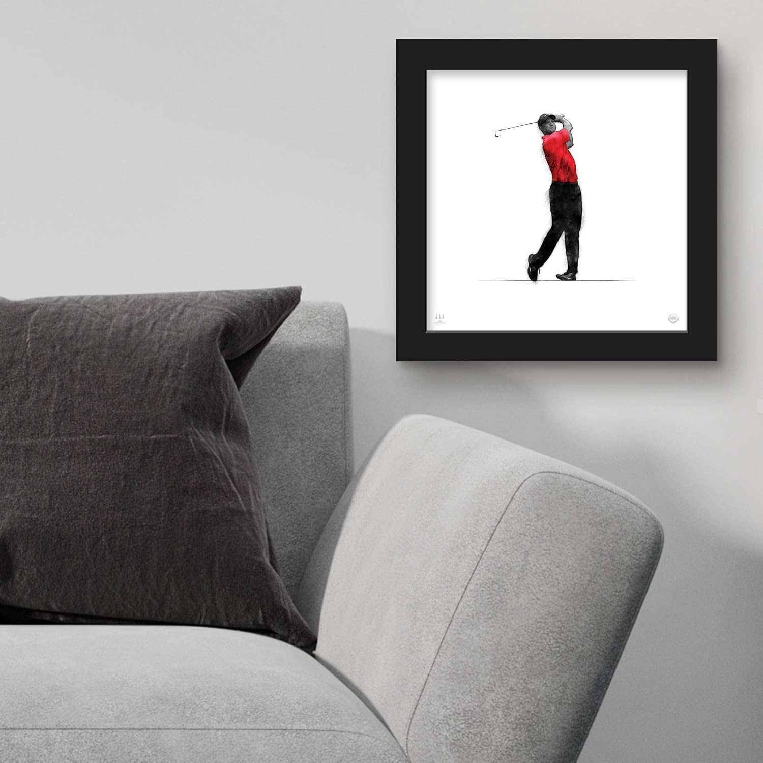 Trends International Gallery Pops Tiger Woods - Approach Shot Wall Art Wall Poster, 12.00" x 12.00", Black Frame Version