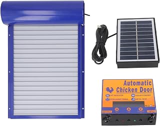 Porta Automática do Galinheiro, Abridor Automático Movido a Energia Solar da Porta do Galinheiro Com Controlador de Display Led do Temporizador, Multi Modos de Alumínio