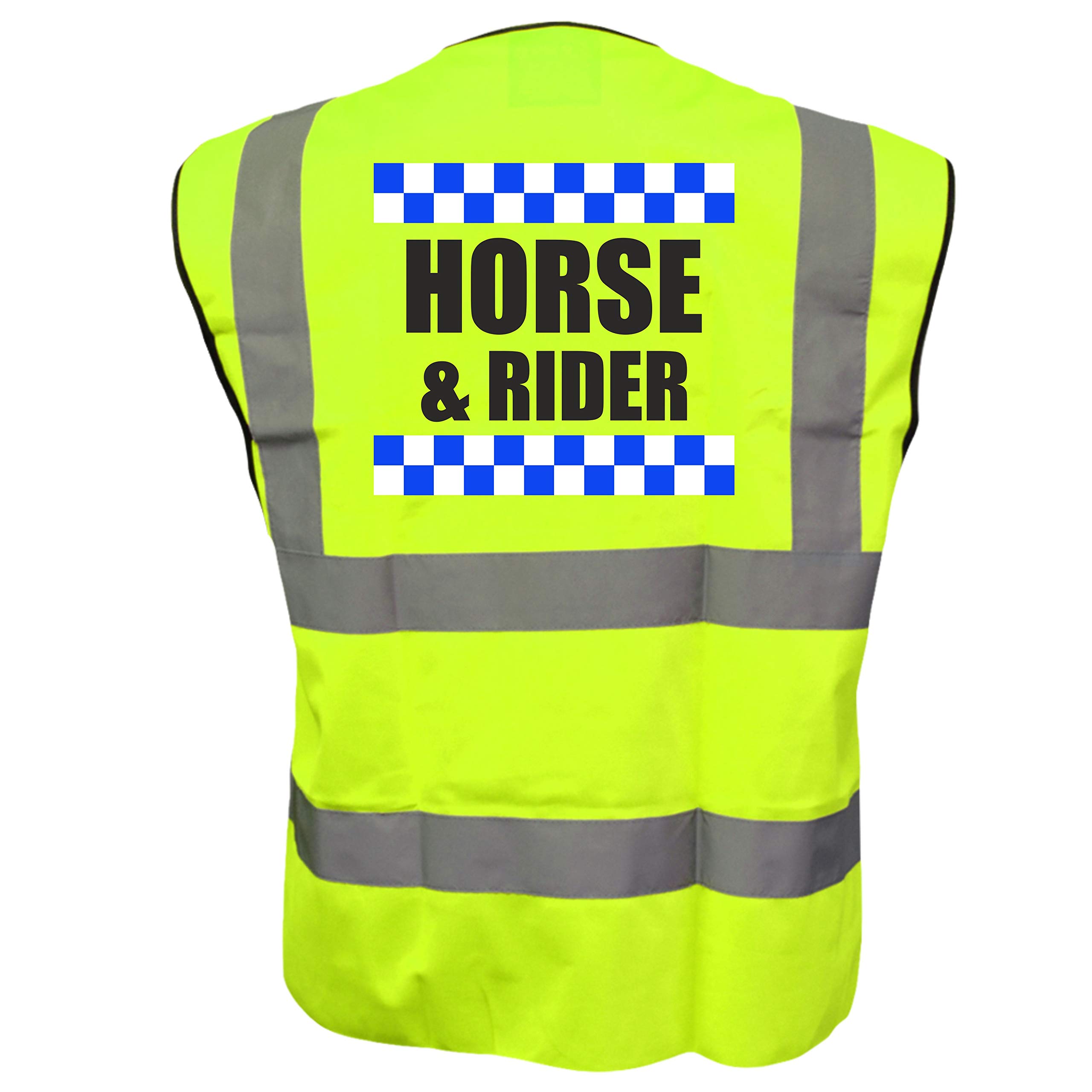 Brook Hi Vis Uk Unisex Yellow Equestrian Sillitoe Horse & Rider Hi Viz Vis Vest Horse Riding Equine Safe Reflective Waistcoat Jacket Road Safety Visibility Medium