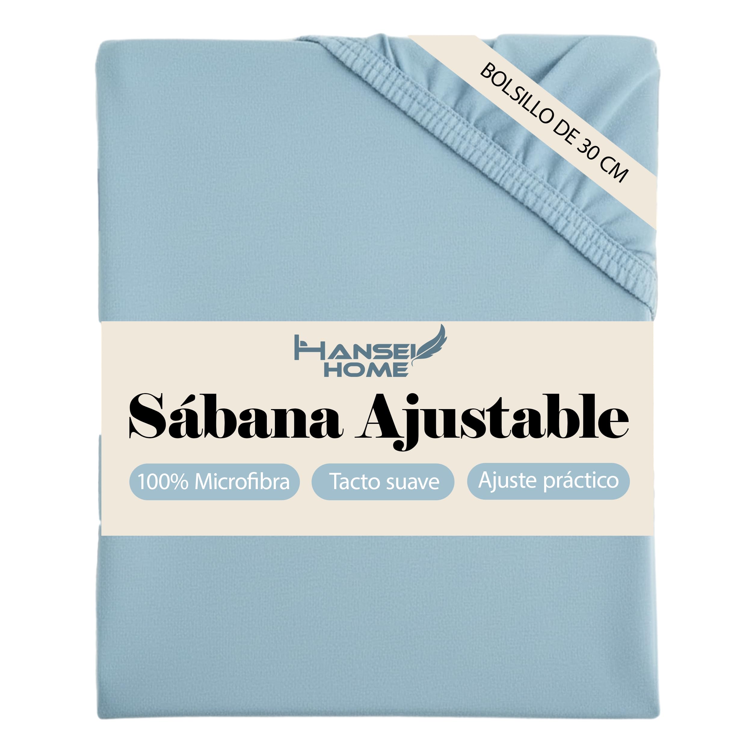 H HANSEL HOME Sábana Bajera Ajustable, Microfibra Transpirable y Suave, Altura 30 cm, Elástico 360° - Sábana Bajera 180x190/200cm – Blanco — view 20