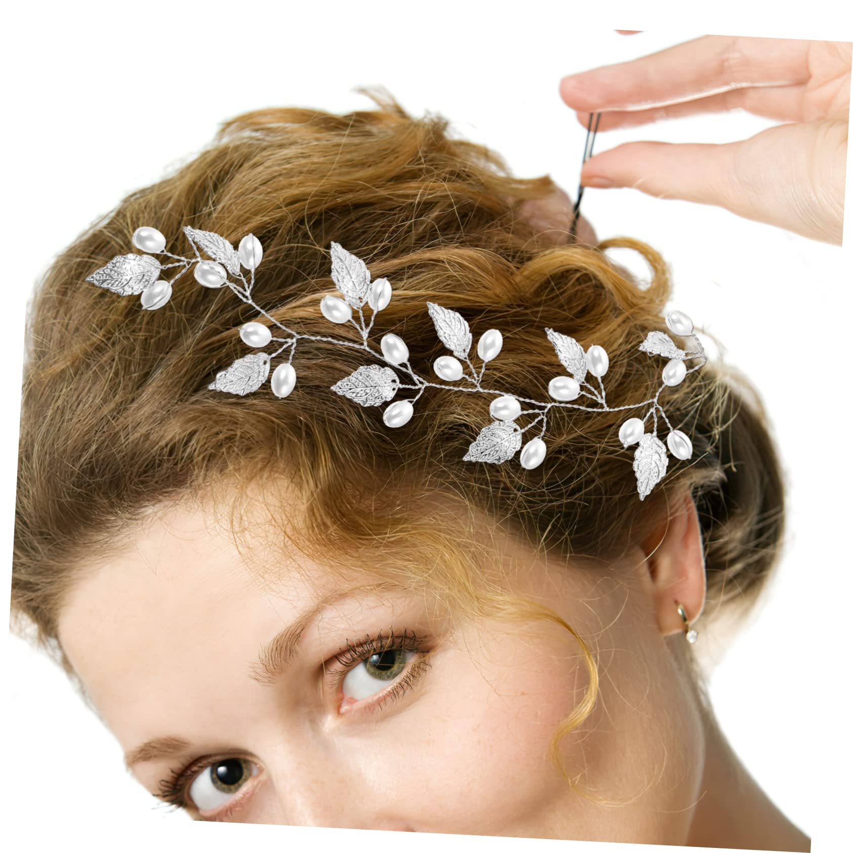 FRCOLOR 5 Piezas De Accesorios Para El Cabello De Novia Diadema De Boda Con Hojas Tocado Plateado Para Mujer