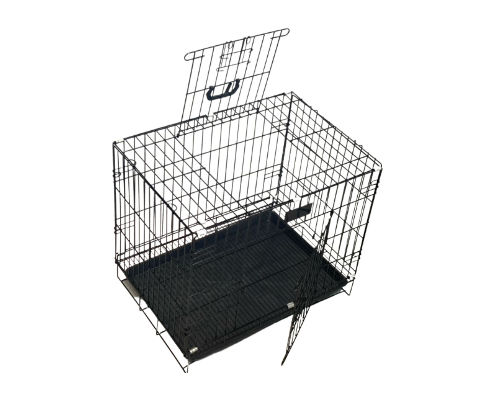 Dog Crate Dog Cage from Small to Large, Foldable Puppy Dog Crates, Cage Furniture with Non-Chew Metal Removable Tray Silver Folding Crate (Medium(L61xH43 xW50cm))