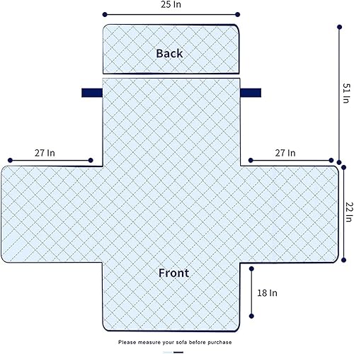 Miniatura 5 de Funda de sofá reclinable acolchada reversible resistente al agua protector de muebles funda de sofá lavable con correas elásticas para niños perros