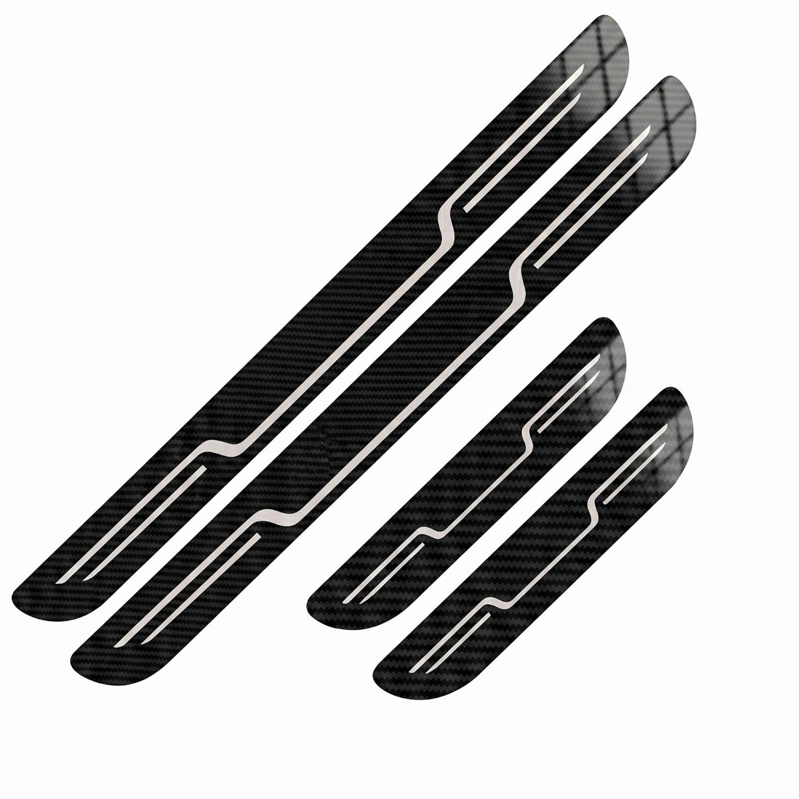 CHEAJYQA for Peugeot Rifter 2018-2026 Car Door Sill Protectors, Car Scuff Plates, 4 Piece Anti Scratch Door Sill Guards, Auto Entry Step Covers, Adhesive Protectors, Carbon Fiber Texture