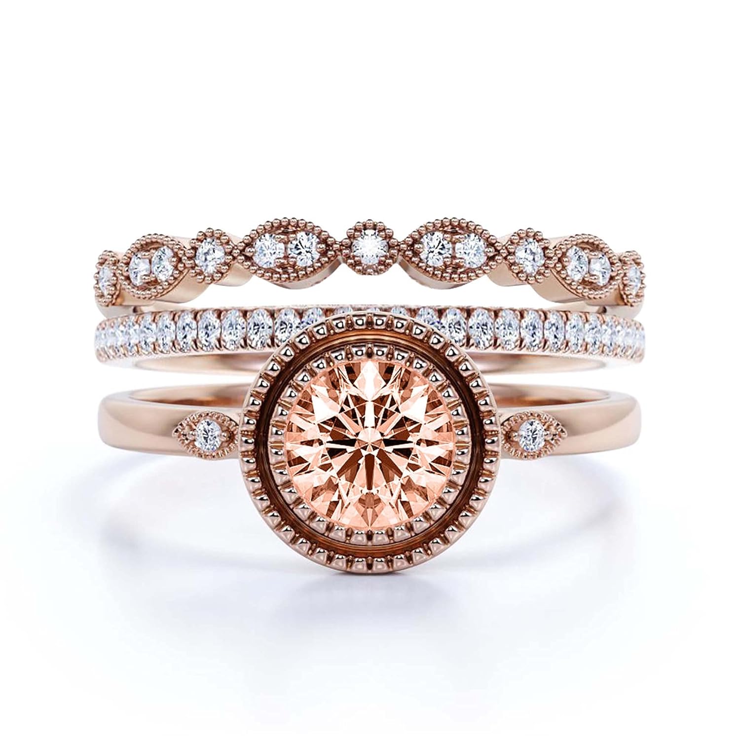 Art nouvea 2.10 Carat Round Cut And