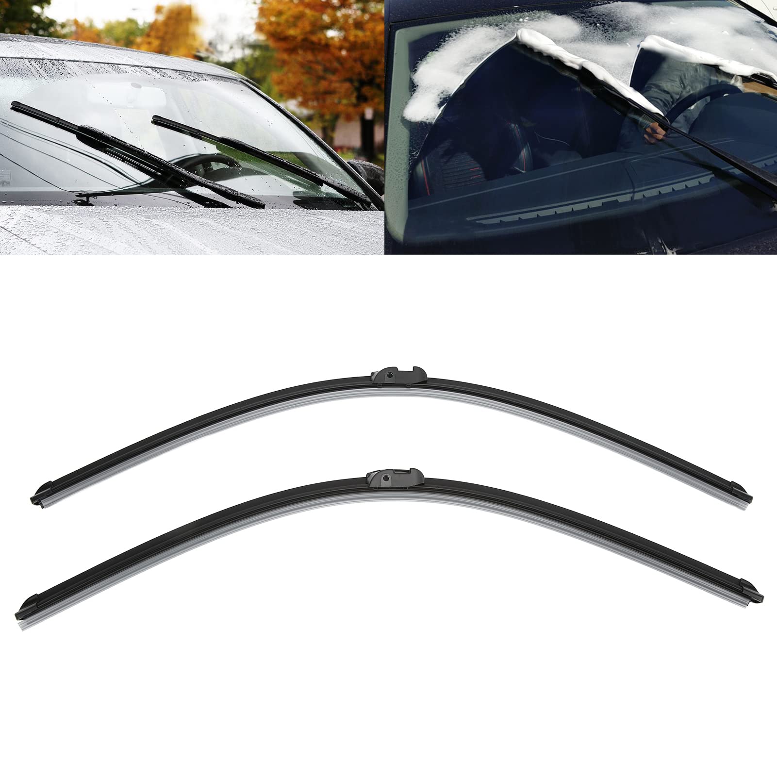 Keenso Escobillas de Limpiaparabrisas Delantero de 2 Piezas, Repuestos para CL65 S500 S550 S600, con Limpieza Suave y Silenciosa y Diseño de Alerón Integrado