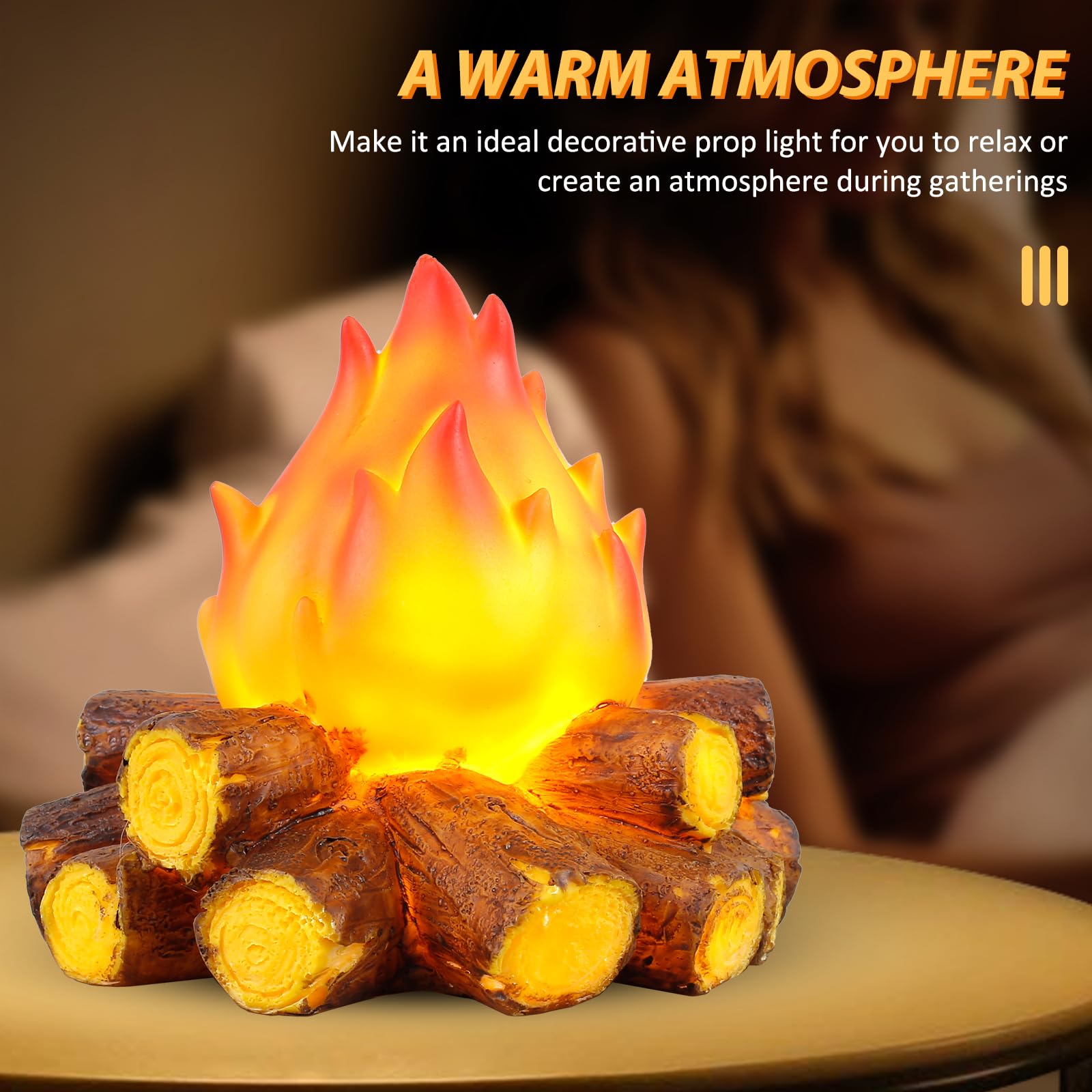 BAODBF Knstliches Feuer,3D Knstliche Nachtlicht  Flammeneffekt,Batteriebetrieben Knstliches Lagerfeuer LED fr Outdoor  Camping Halloween Weihnachten Dekoration : Amazon.de: Beleuchtung