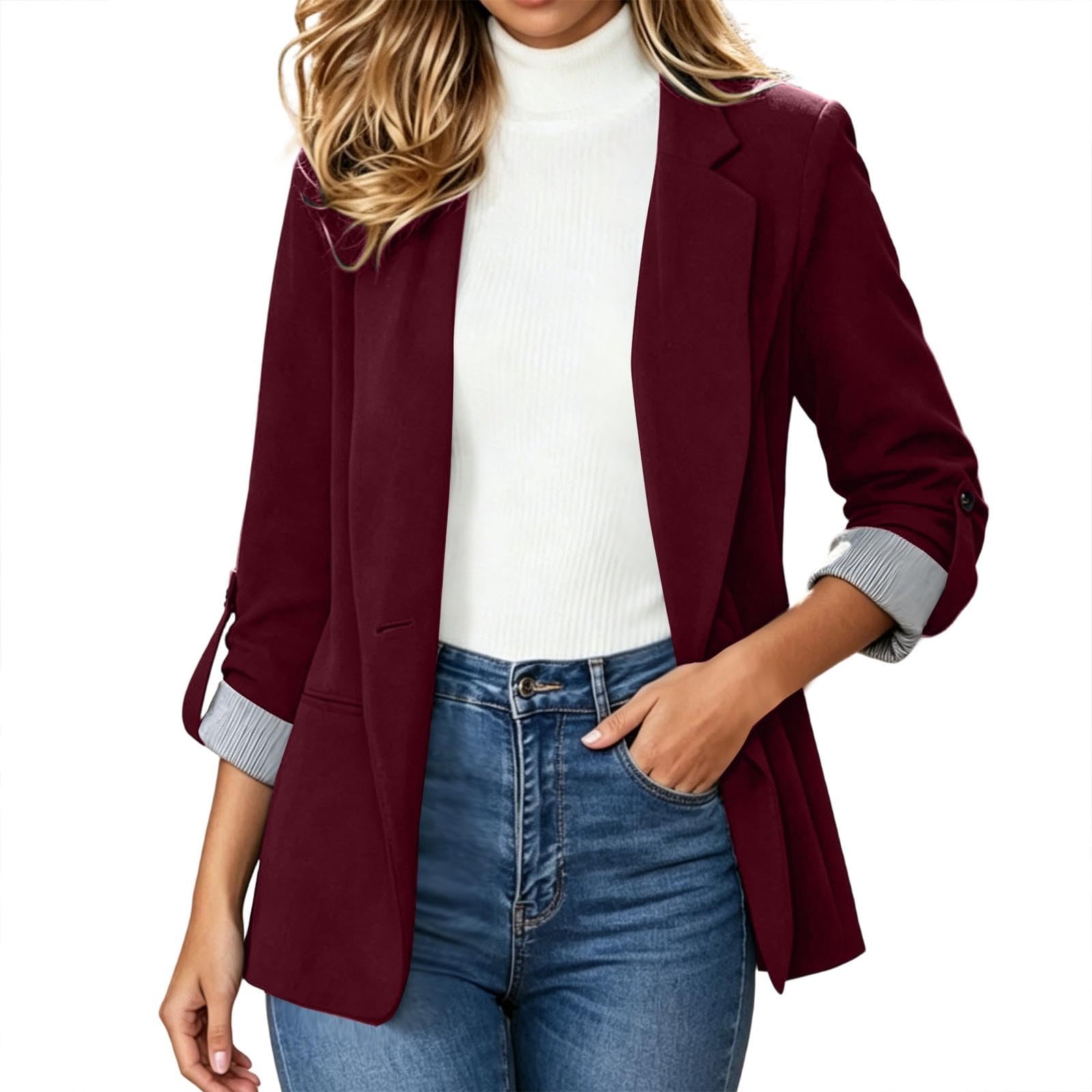 Cardigan da donna a tinta unita con finiture a contrasto, aperto sul davanti e drappeggiato, vestibilità slim.