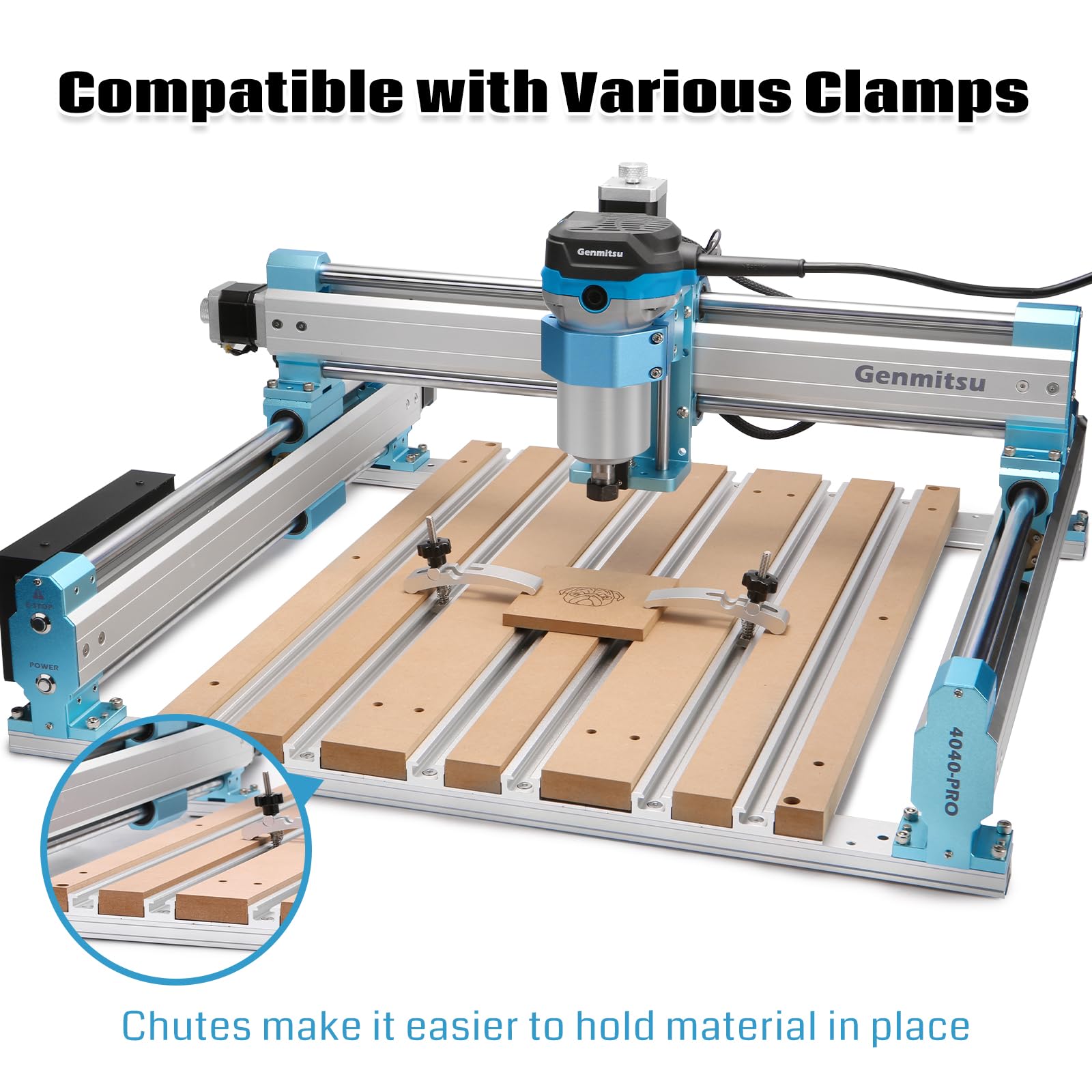 Genmitsu 4040 Spoilboard hybride en aluminium et MDF pour fraiseuse CNC 4040-PRO 400 x 600 x 18 mm