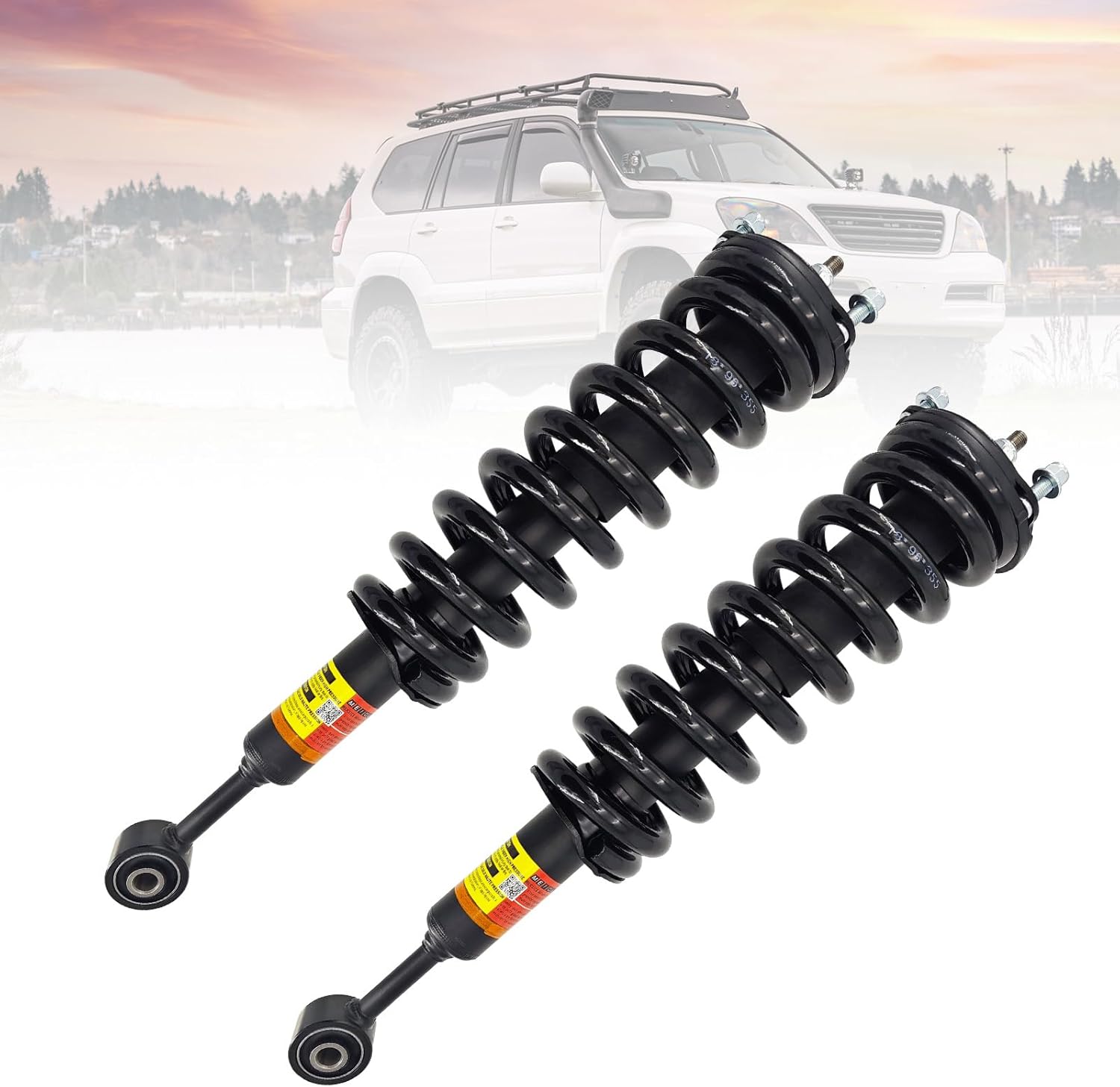 48510-69195 48510-69415 Front Shocks Compatible with Lexus GX470 2003-2009 4.7L, Front Absorbers Struts for Toyota Land Cruiser Prado 120 2003-2009, 48510-69495, 48510-60121, 48510-60120