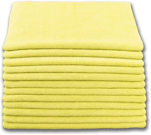 Miniatura 8 de Direct Mop Sales, Inc. Paños de limpieza de microfibra profesionales negros - 16" x 16" 300gsm - Paquete de 12