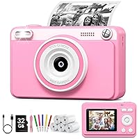 Macchina Fotografica Bambini Istantanea, 2.4" Schermo Fotocamera Istantanea con 32GB Scheda