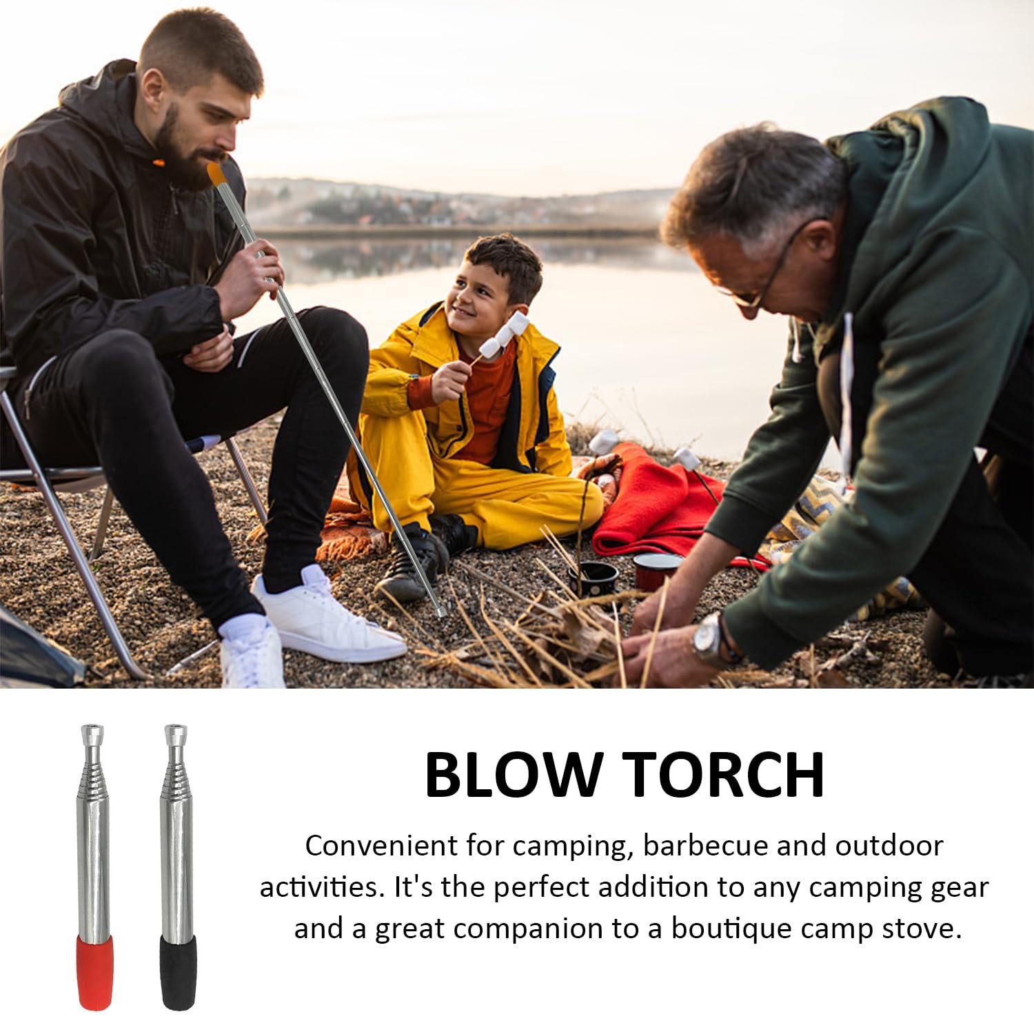 USHXVG 2-piece fire pit accessories, fire box fire wand, fireplace bellows telescopic tube, fire starter - Image 3