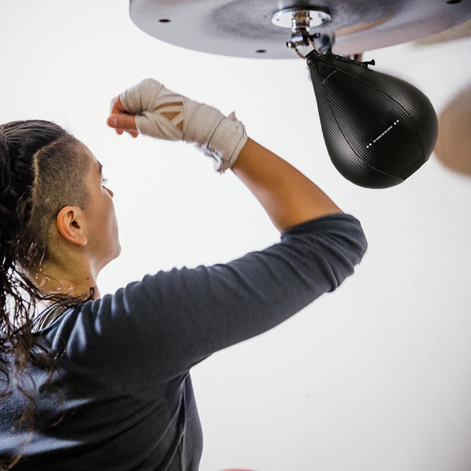 Pelota de boxeo con bolsa de velocidad | Pelota de boxeo de piel sintética con vejiga: equipo de entrenamiento elástico, saco de boxeo de velocidad para gimnasio en casa, entrenamiento de reflejos, fu