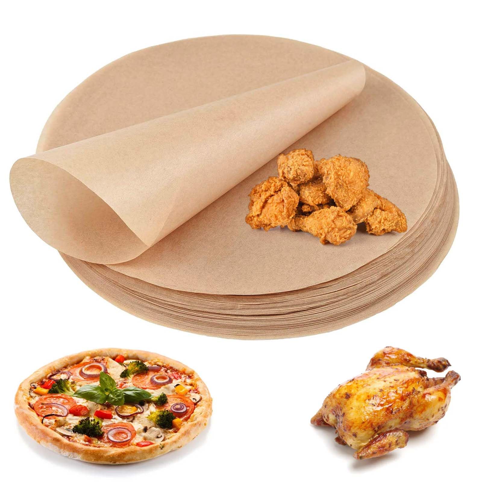 200 Stück Antihaft-Backpapier Rund, Ø30cm, Hitzebeständig, Umweltfreundlich, Braun