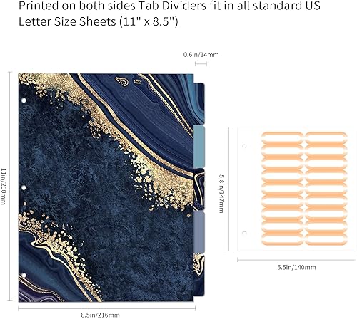 Miniatura 56 de Ospelelf Mini 3 Ring Binder, 2 Inch, Cute Pink Marble Binder for 5.5" x 8.5" with 5 Tab Dividers, File Folder Labels and Low Profile Clipboards