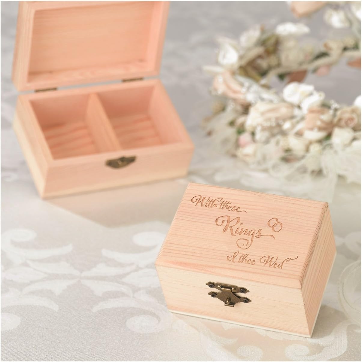 Lillian Rose Ring Pillow Alternative Pine Wedding Ring Box