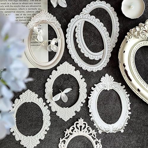 Miniatura 5 de 40Sheet Lace Frames Scrapbook Paper, Vintage Hollow Embossed Photo Materials for DIY Junk Journal Crafts, Journaling Scrapbooking Supplies, Window