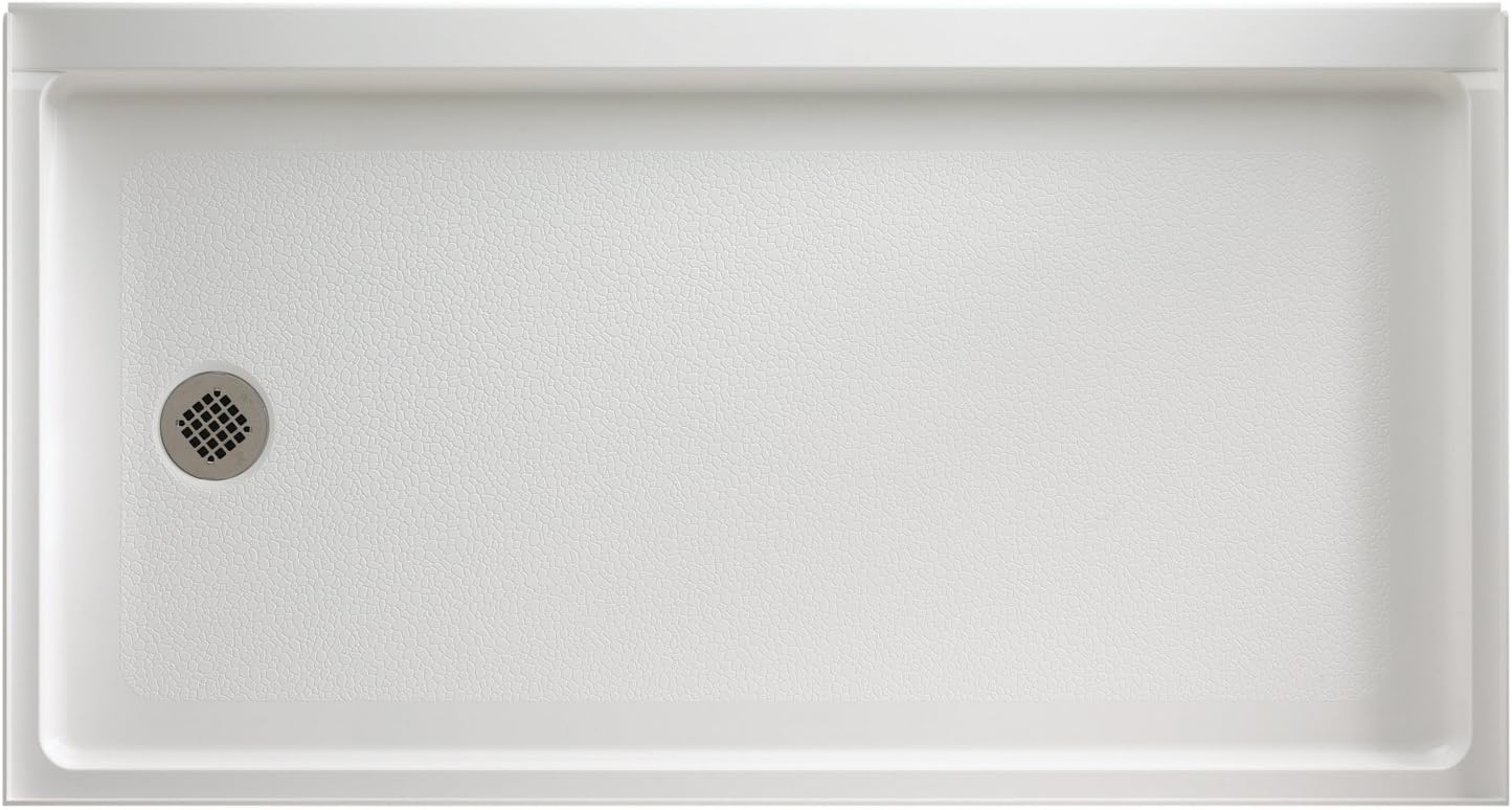 Swanstone FR03260LM.010 Veritek Left Hand Drain Shower Base, 60-in L X 32-in H X 4.3125-in H, White