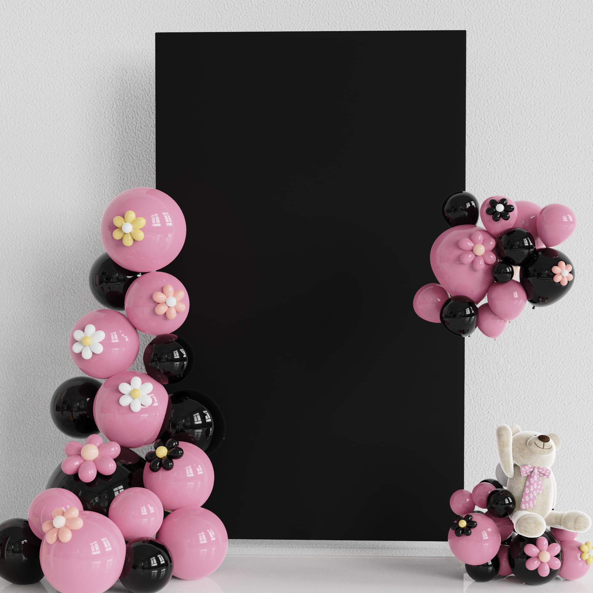 Fomcet Wedding Arch Cover Black 6.6FT x 4FT Square Spandex Arch Backdrop Covers Stretchy Fabric for Birthday Party Baby Shower Anniversary Arch Stand Decoration