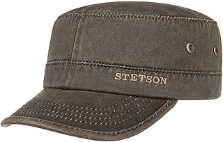 Datto Men's Army Cap - Water-Repellent Cotton Cap - Summer/Winter - Army Cap with UV 40+ Sun Protection - Washed Leather Look (Oilskin) - Urban Cap