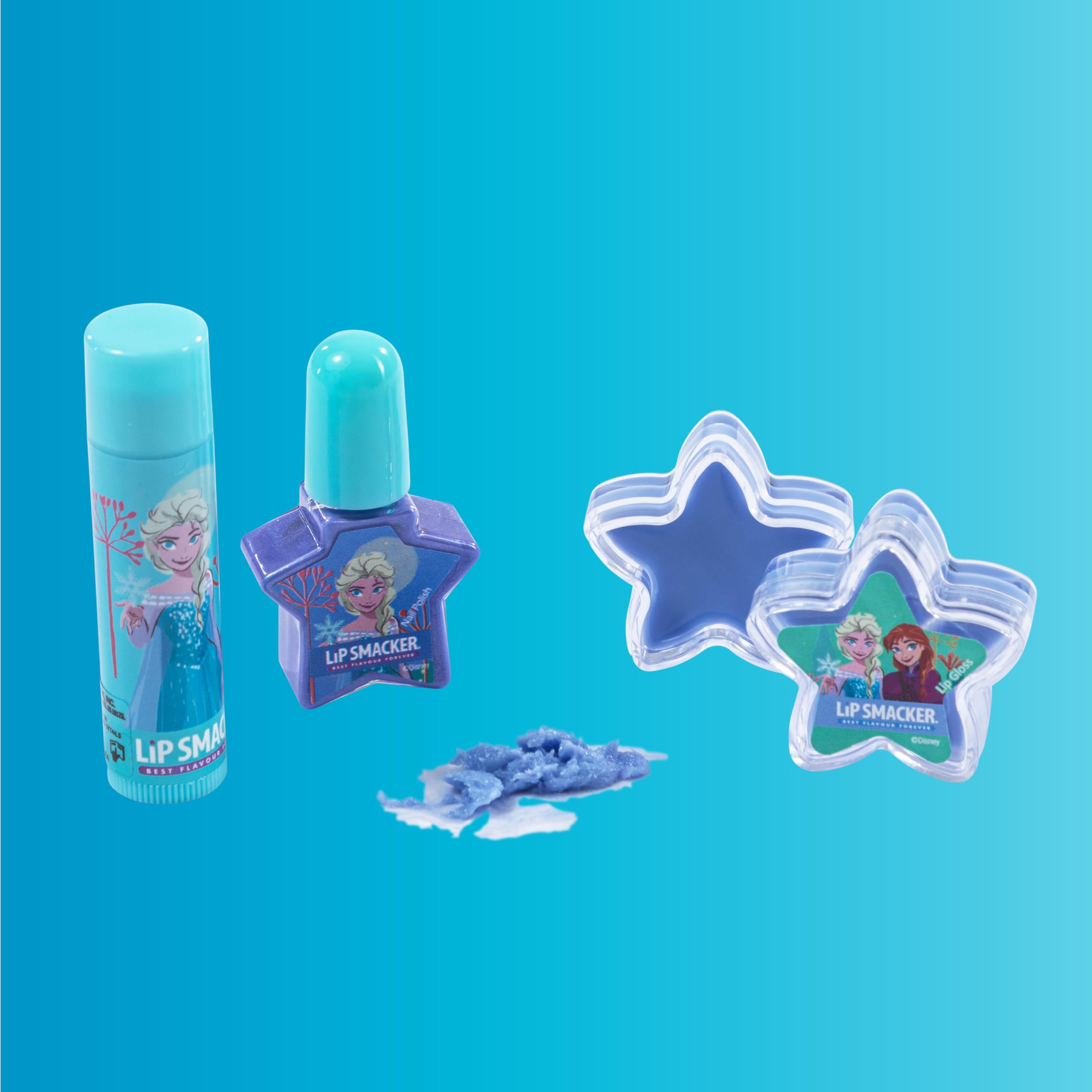 Lip Smacker Frozen Blockbuster Set, Set Trucchi per Bambina, con Balsamo Per Labbra, Lucidalabbra, Ombretti e Smalti Per Unghie, Accessori Per Capelli e Trucco