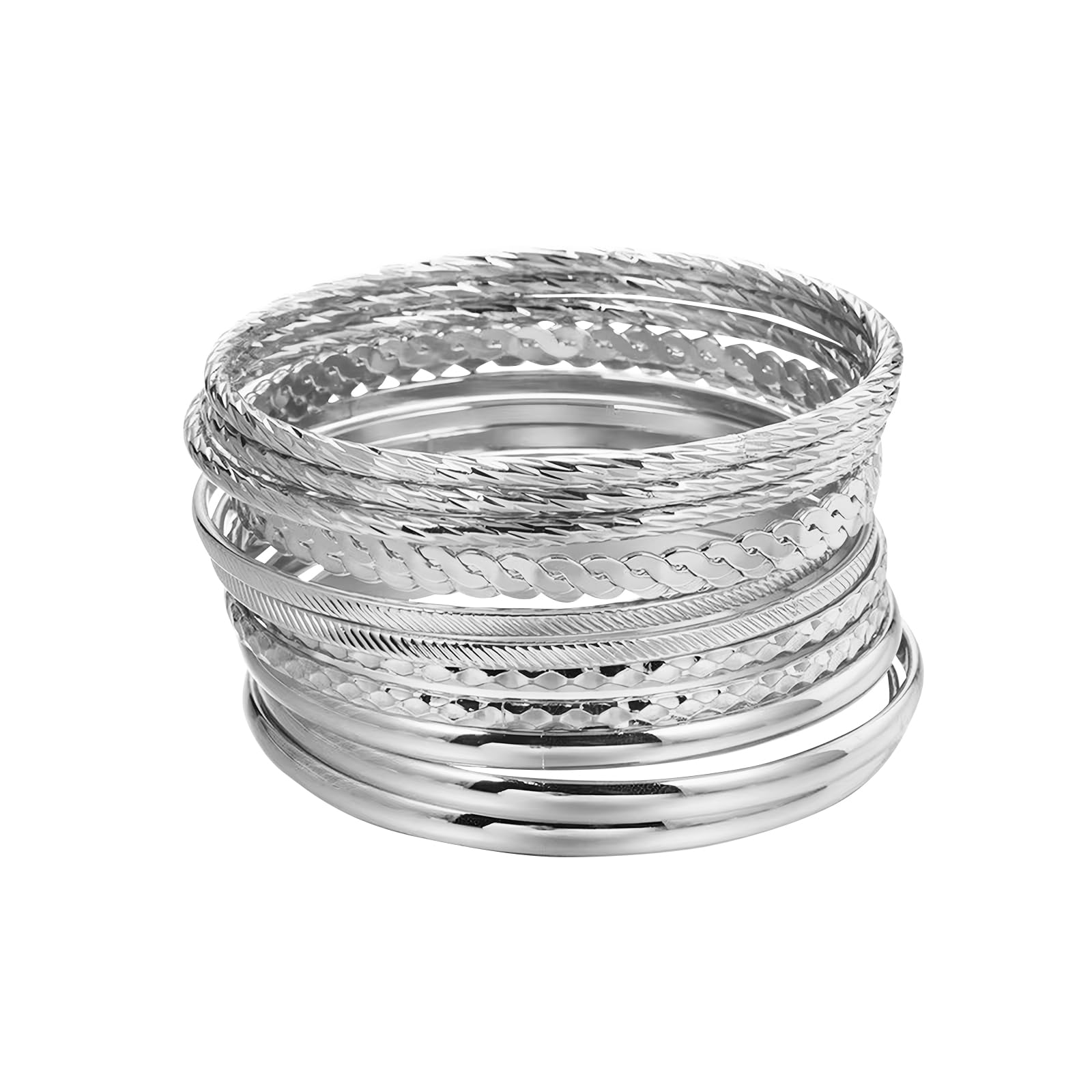 12 Pezzi Bracciali Larghi Multistrato Donna - Set Bohémien Bracciali Oro E Argento, Gioielli Moda Stratificati Per Ragazze