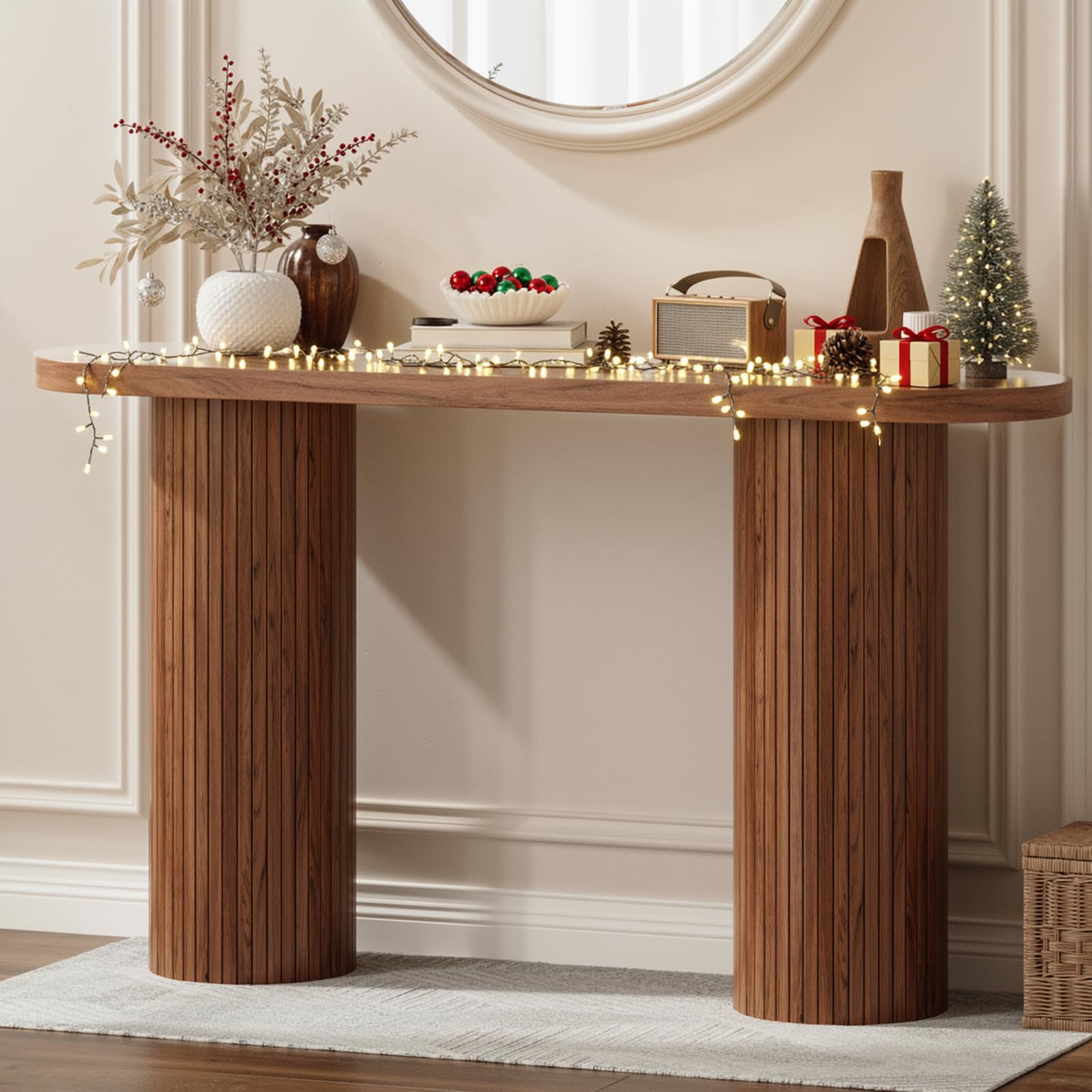 Amazon.com: ONBRILL 55 Inch Fluted Entryway Table, Wood Console