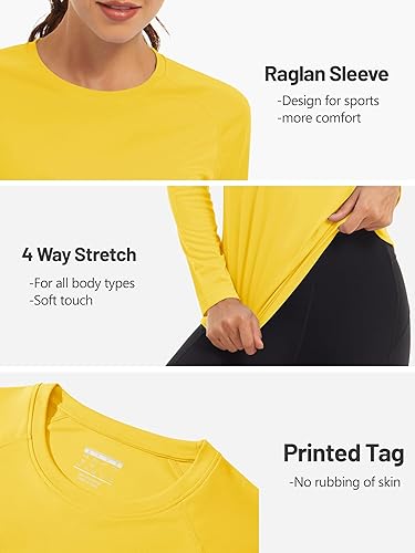 Miniatura 6 de TACVASEN Camiseta de manga larga con protección contra erupciones para mujer UPF 50+ Camisetas de protección solar UV de secado rápido Camiseta de