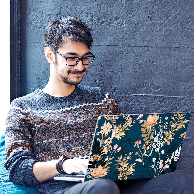 Image of Floral D36 Top+Wrist Pad Vinyl Laptop Skin /Sticker /Cover for 17 to 17.3 Inches Laptops Laminated-Removable-HD Quality Compatible for Hp-Dell-Sony-Lenovo-Asus etc.(16.5x11 Inches)