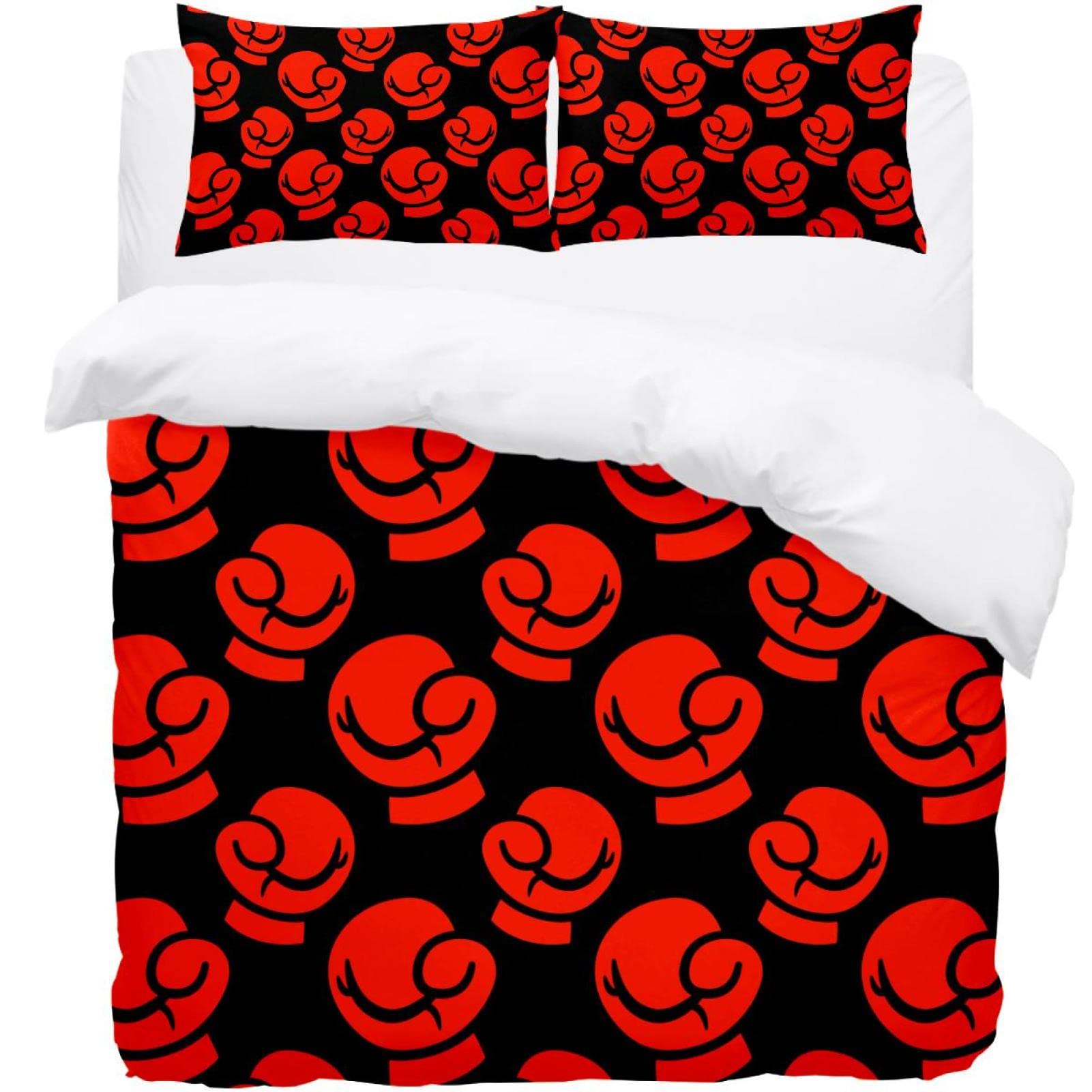 Parure de lit housse de couette et taies gants de boxe