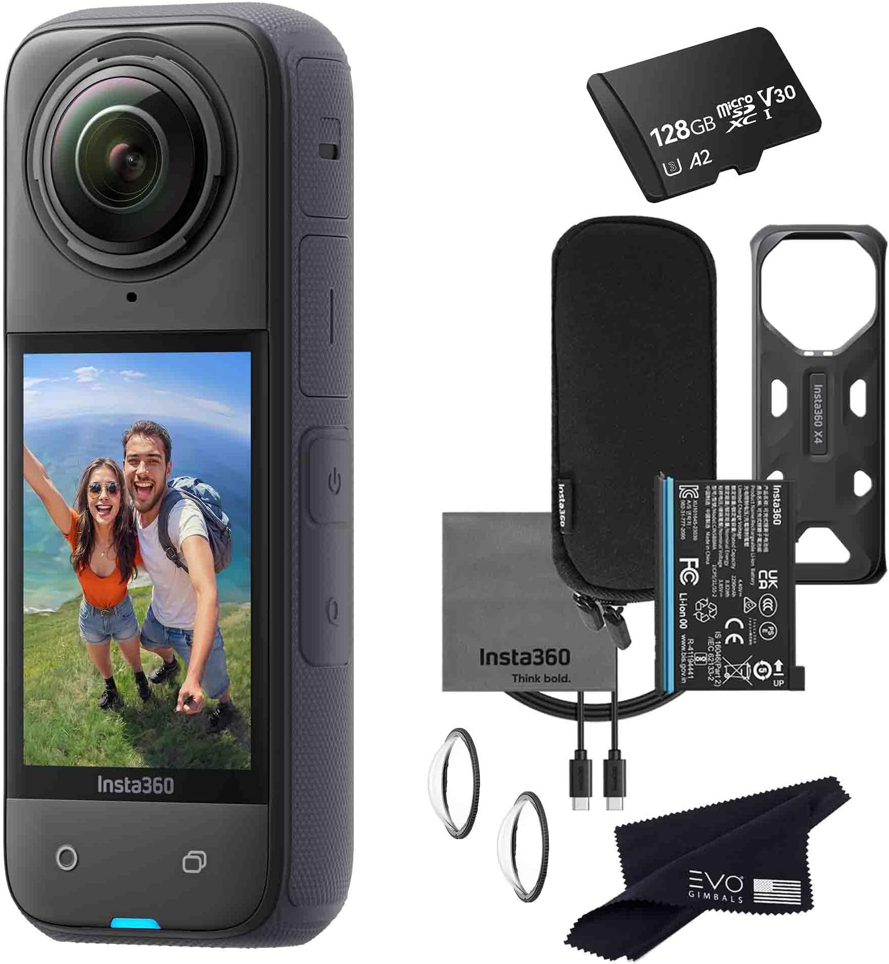 Insta360 X4 360 Degree Waterproof Action Camera, 5.7K 360, Stabilization, Touch Screen, AI Editing, Live Streaming, Webcam, Voice Control