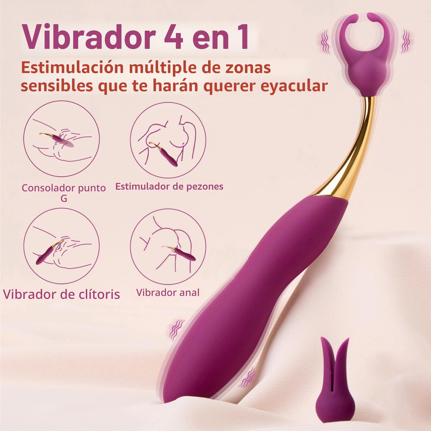 SVAKOM Vibración de alta frecuencia para mujeres, consolador vibrador, juguete sexual para las parejas, 10 modos de vibración y 2 cabezales de vibración, juguetes sexuales para mujeres, estimulador