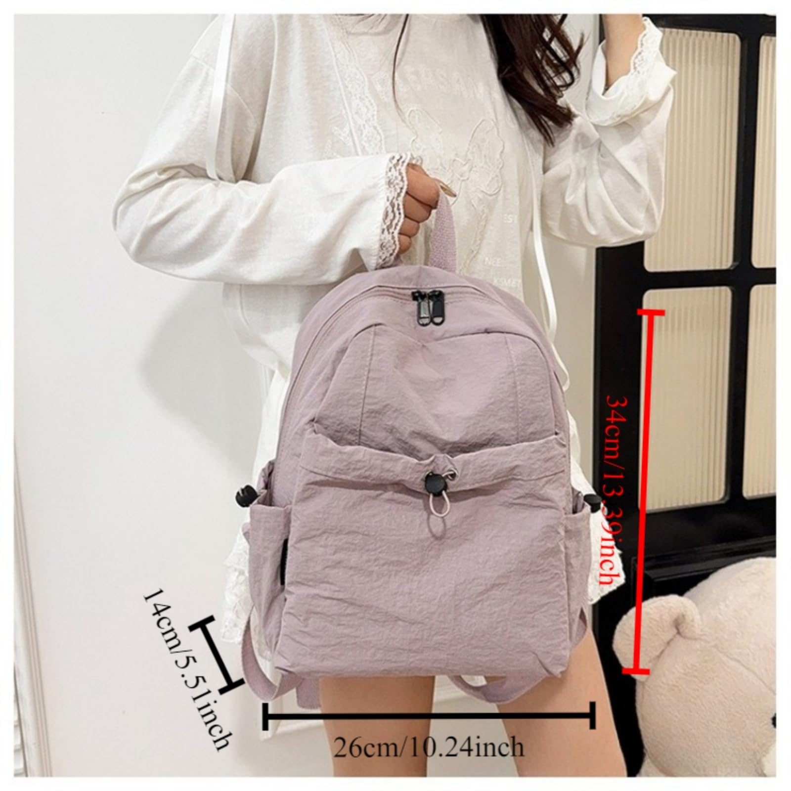 Zaino Piccolo Casual per, Daypack di Viaggio All'aperto Leggero per L'uso Giornaliero del Campeggio Escursioni-Black
