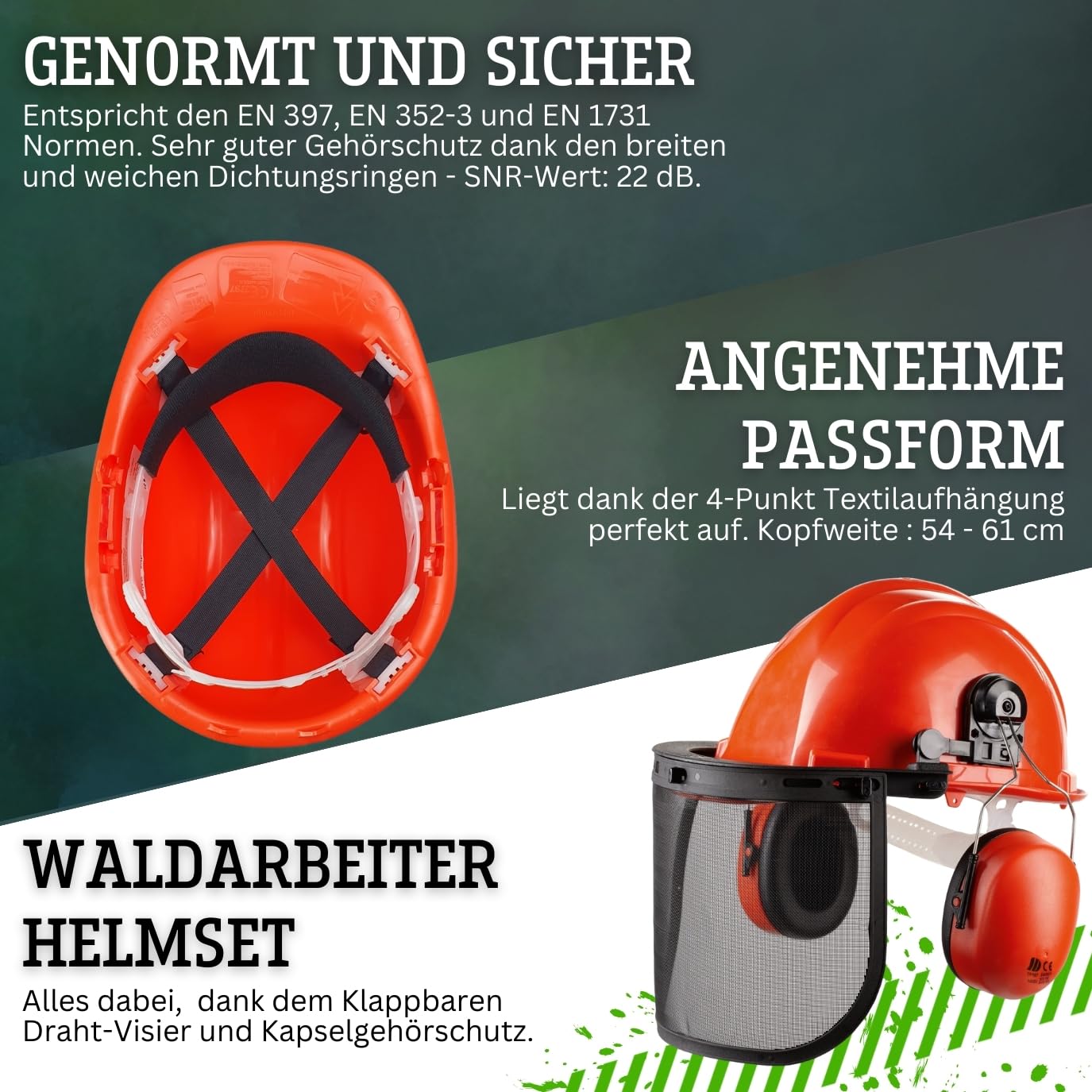 Safetytex Forstschutz Set 5 teilig KWF geprüft Schnittschutz Set | Geprüfte Qualität, hoher Tragekomfort, robuste Verarbeitung, für professionelle Waldarbeiten und anspruchsvolle Einsätze