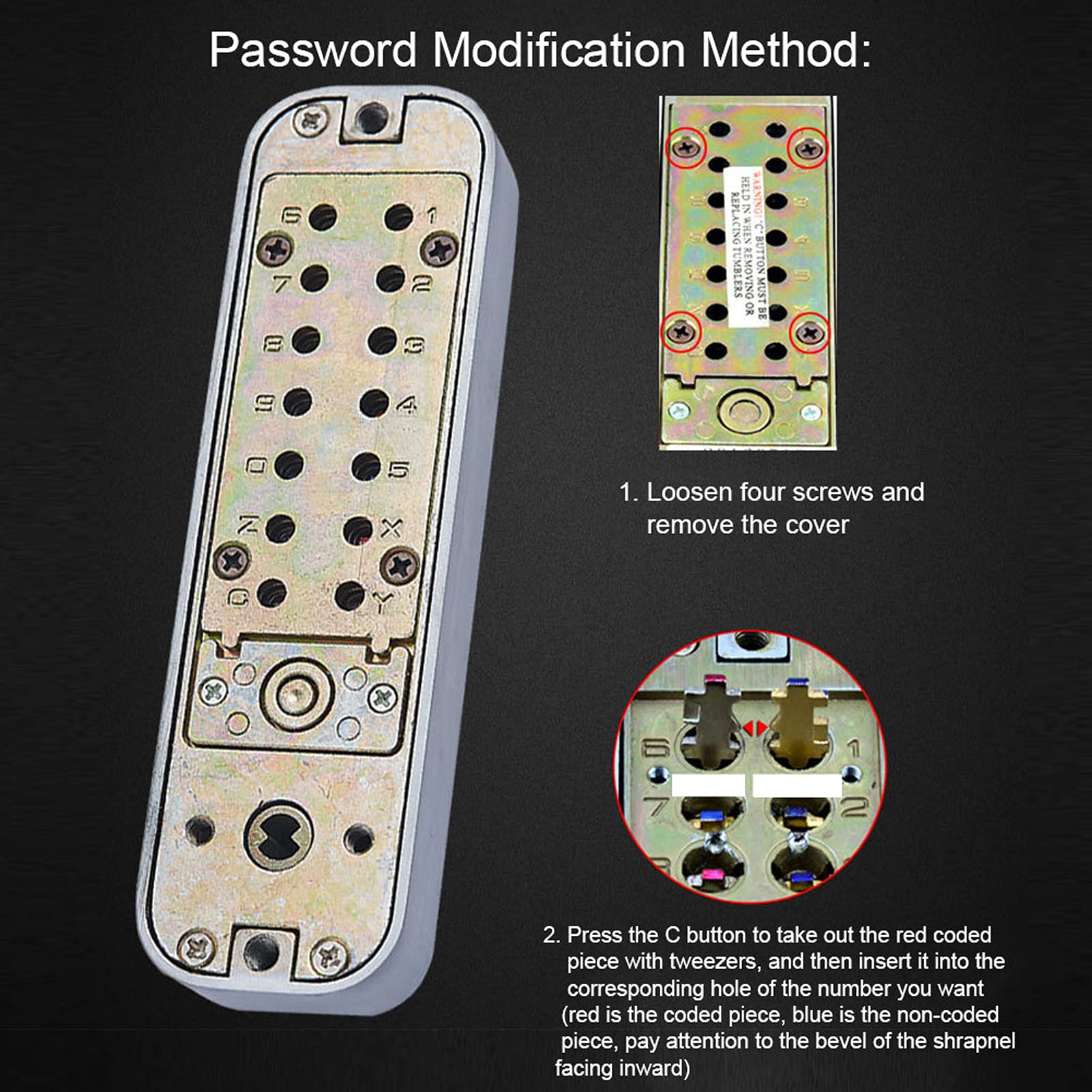 Cerradura Teclado Mecánica con Botón Manija Doble Cara para Puerta de Casa Forjada Seguridad Código Digital sin Llave Adecuado para Portones Estacionamientos Alquileres Almacenamiento Acceso Seguro