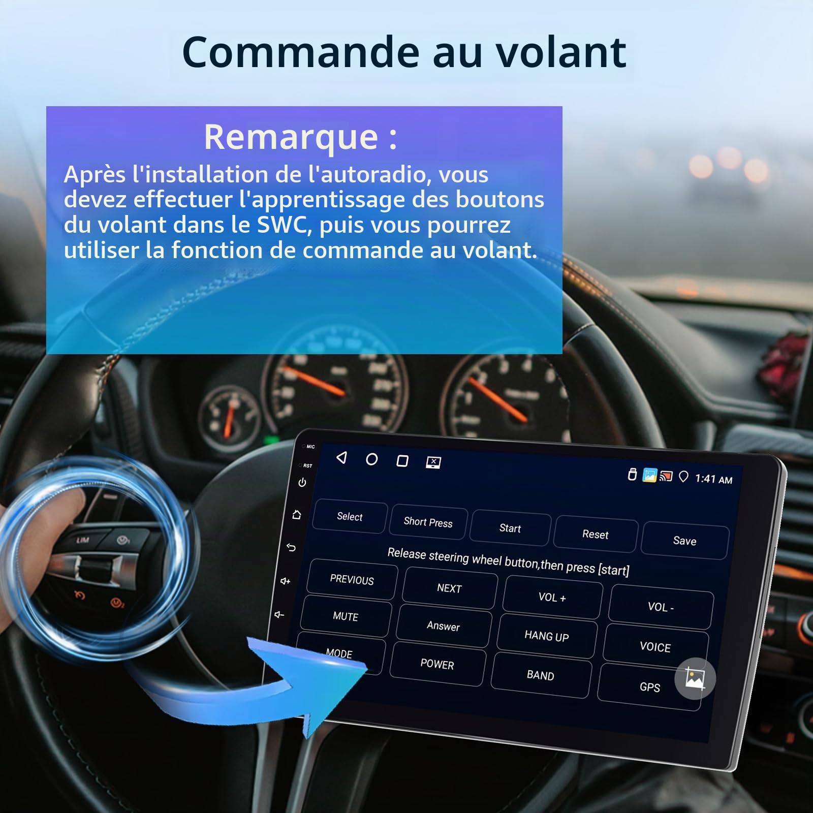 Autoradio Android pour Ford Transit Fiesta Focus Galaxy Mondeo Fusion Kuga C-Max S-Max Carplay sans Fil et Android Auto, [4+64G] Radio avec GPS, WiFi, 32EQ, Bluetooth 5.0, Radio FM/RDS