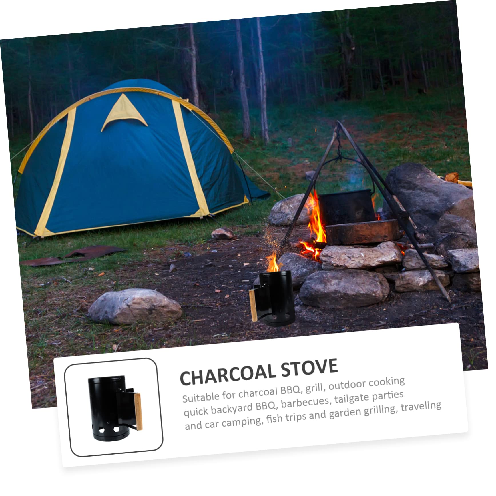 TOYANDONA Barril De Encendido para Fogatas Carbón Parrilla Pequeña para Cocinar Barbacoa Al Aire Chimenea De Camping para Asar Herramienta para Encender