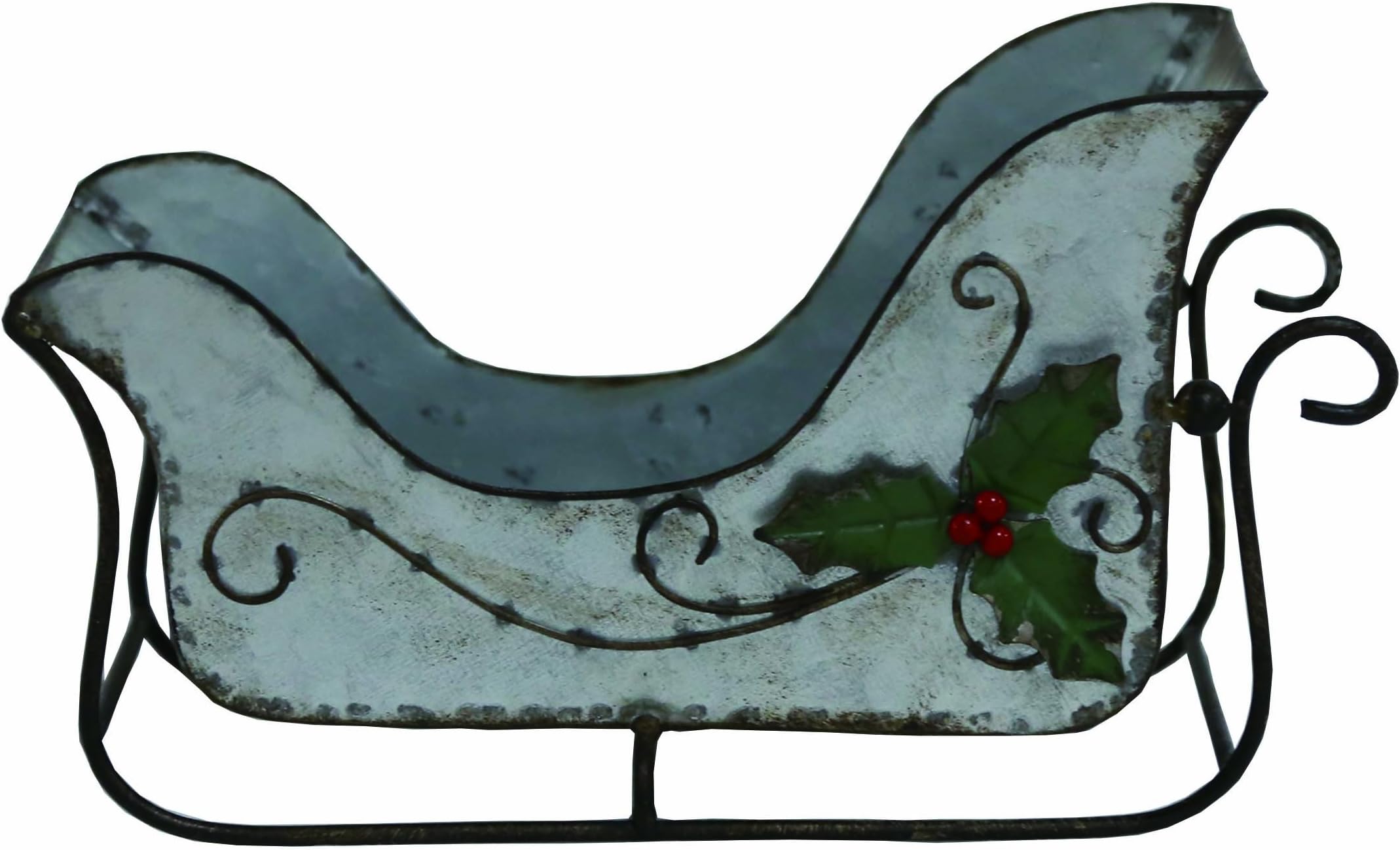 Transpac Galvanized Metal Sleigh Container