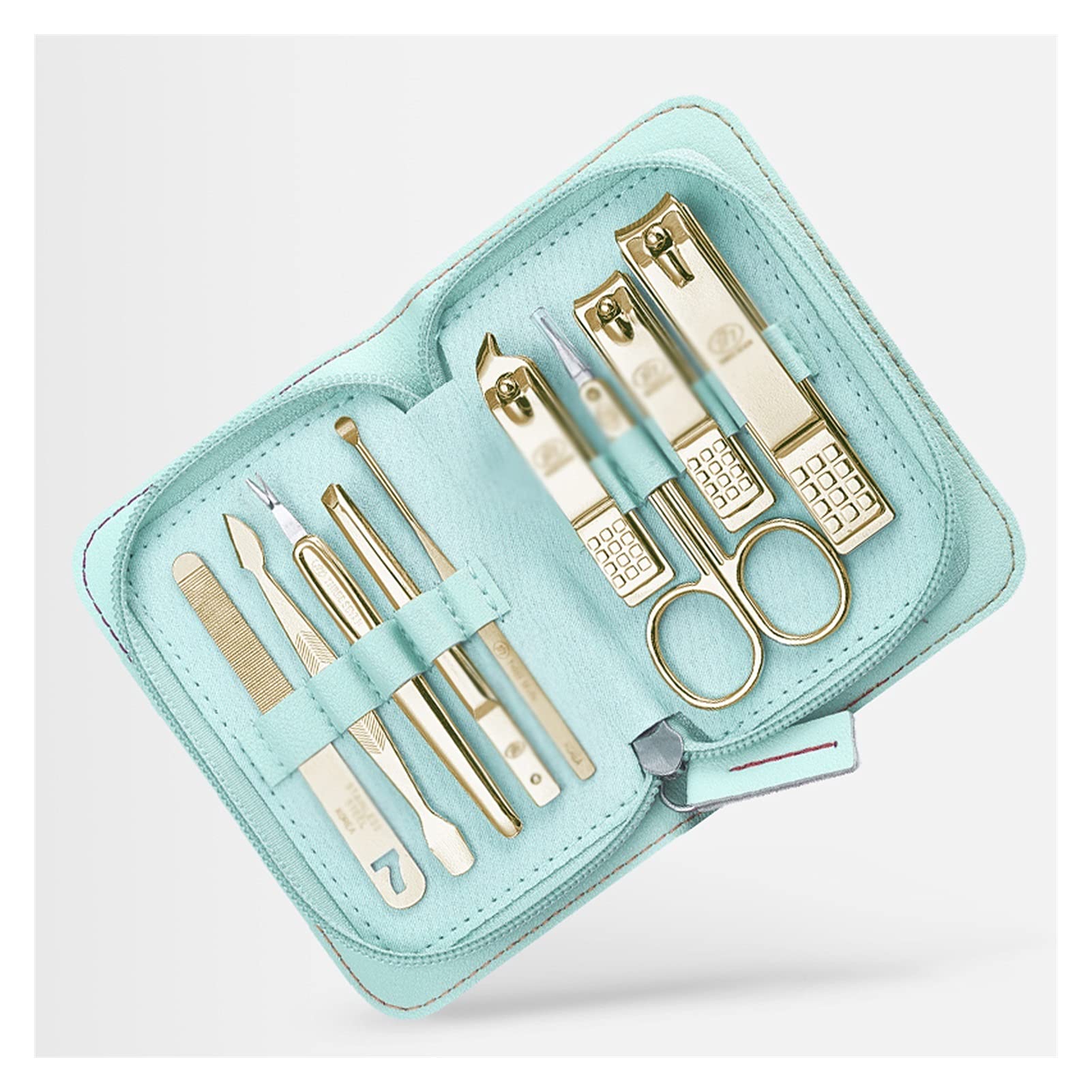 Set Tagliaunghie Manicure Clippers per unghie, Manicure Set 9 in 1 Acciaio inossidabile Kit Grooming Professionale Kit per unghie per unghie Clippers Pedicure Kit Pedicure Strumenti per la cura delle