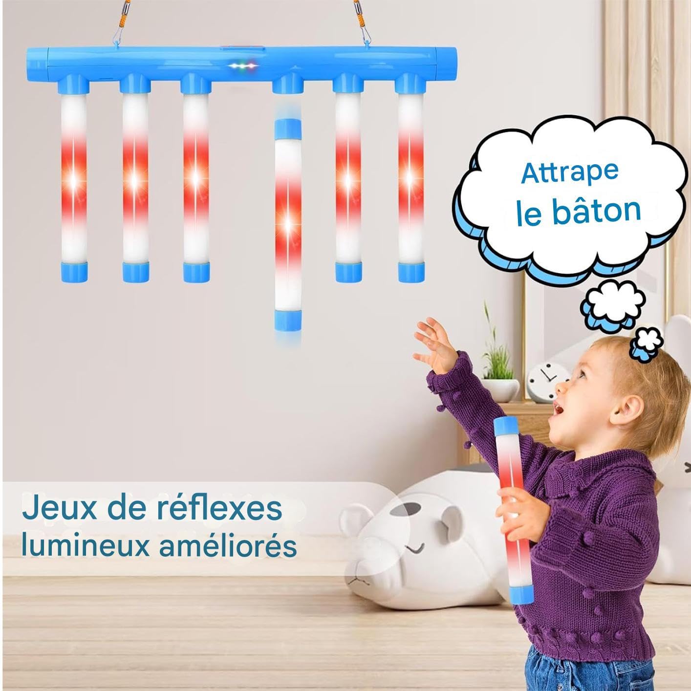Jeu de Défi des Baguettes Réflexe | Compact avec 3 Modes de Vitesse Réglables | Jeu Familial de Capture de Bâtonnets | pour Adultes Hommes et Femmes