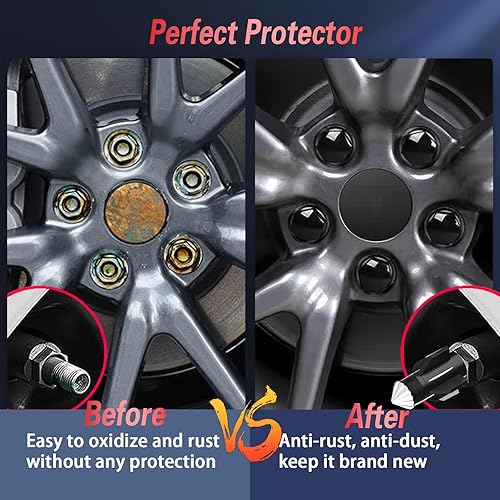 Miniatura 3 de Tapas centrales de rueda, tapas de cubo de rueda compatibles con Tesla Modelo 3 Modelo Y, modelo SX (plateado y tapa de vástago de válvula)