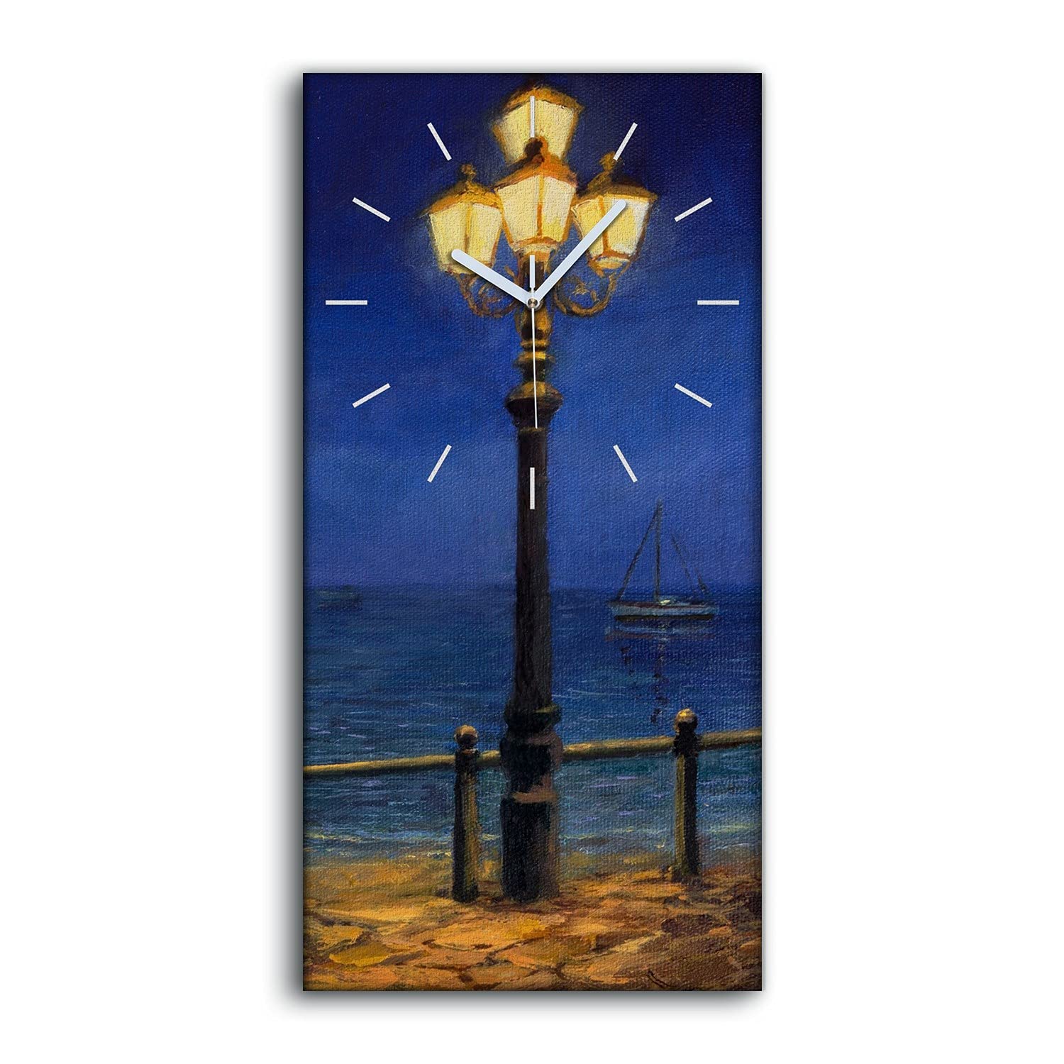 Horloge sur Toile Mains Blanches 30x60cm | Tableau Tableau Déco Grand Format Amalfi