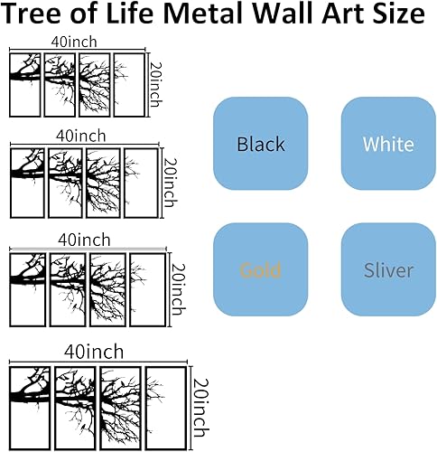 Miniatura 3 de Arte de pared de metal árbol de la vida, decoración de pared de metal árbol de la vida, arte de pared de metal para árbol genealógico, decoración de
