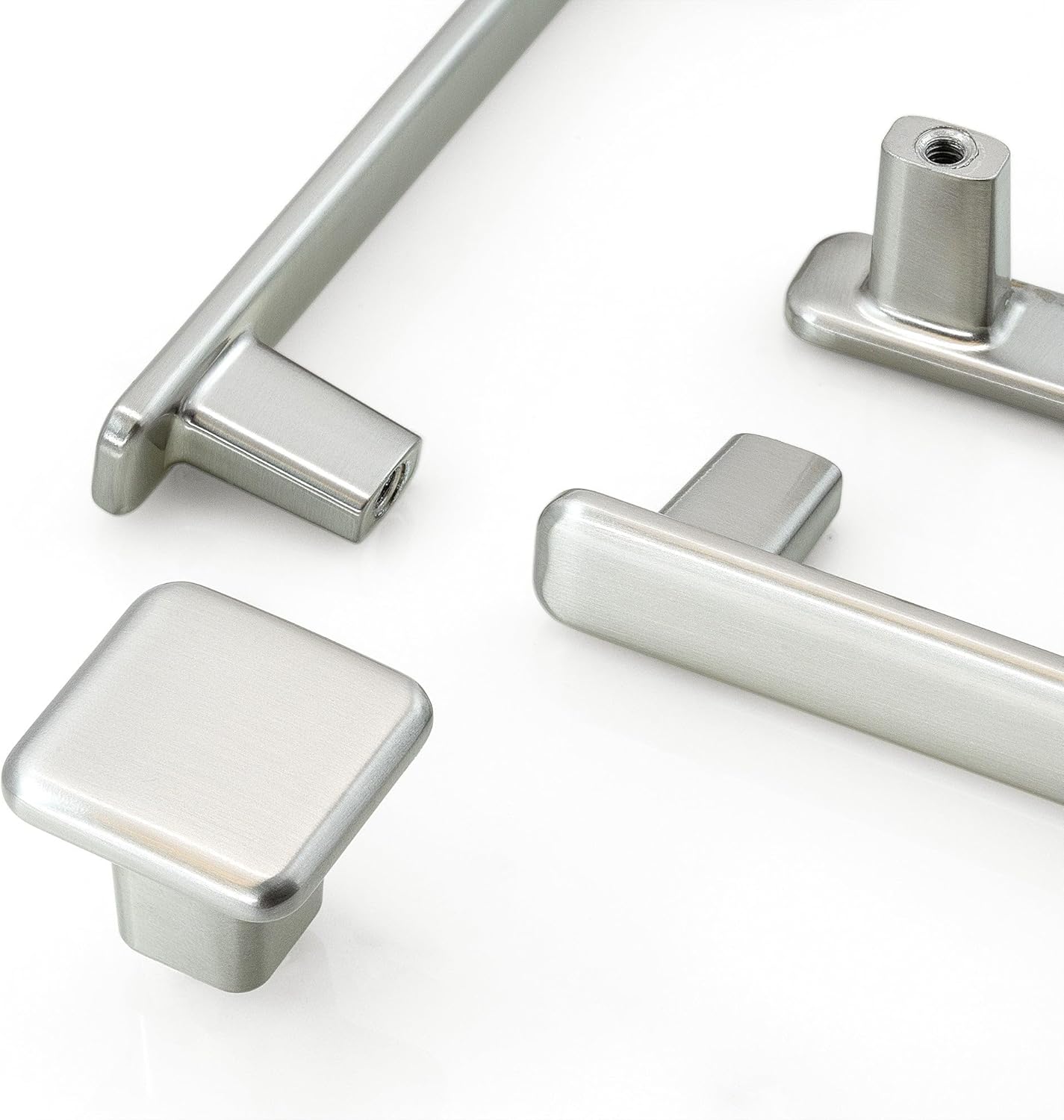 HESTIA HARDWARE 10 Pack | Drawer Pulls 3-3/4 Inch Hole to Hole | Modern Satin Nickel Cabinet Pulls | 96mm Kitchen Cabinet Pulls, Drawer Handles and Dresser Handles (Z17.96mm.10.S)