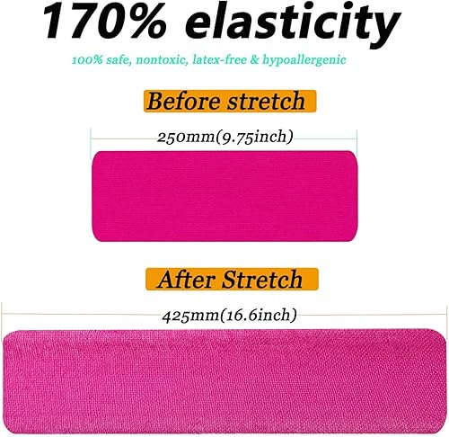 Miniatura 3 de Kinesiology - Cinta deportiva profesional (60 tiras precortadas), impermeable, transpirable, atlética, elástica, para aliviar el dolor, para