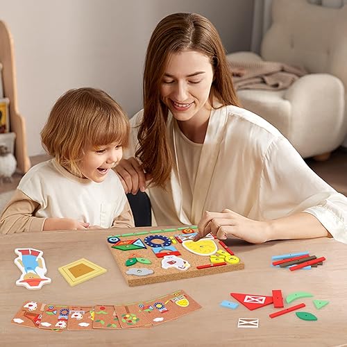 Miniatura 3 de Tap Games Juguetes, juguete de martilleo de madera, juego de martillo y clavos para niños mayores de 3 años, rompecabezas de bloques de madera con