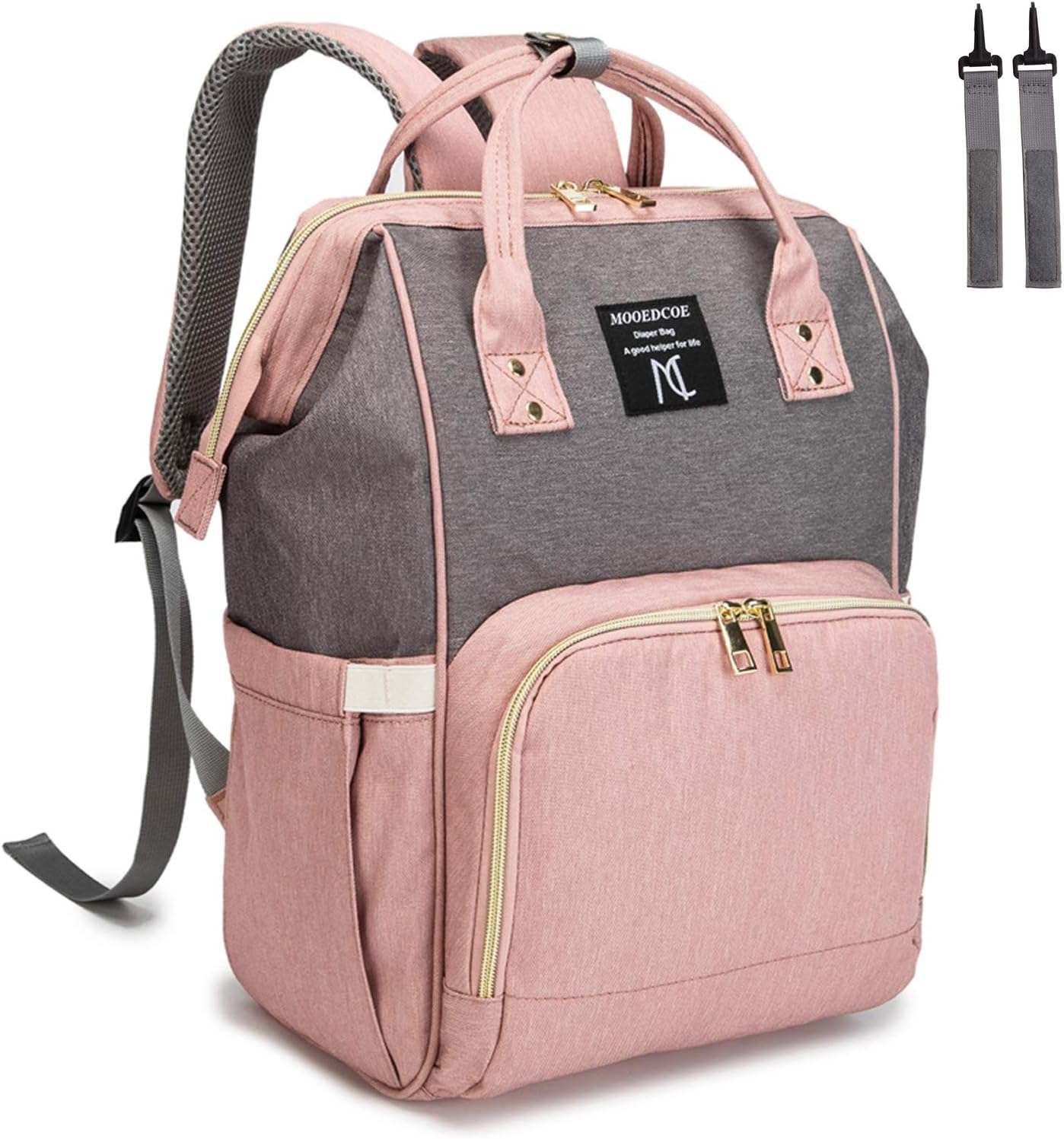 Diaper Bag Backpack, Multifunction Waterproof Travel Back Pack Maternity Baby Nappy Changing Bags Pink