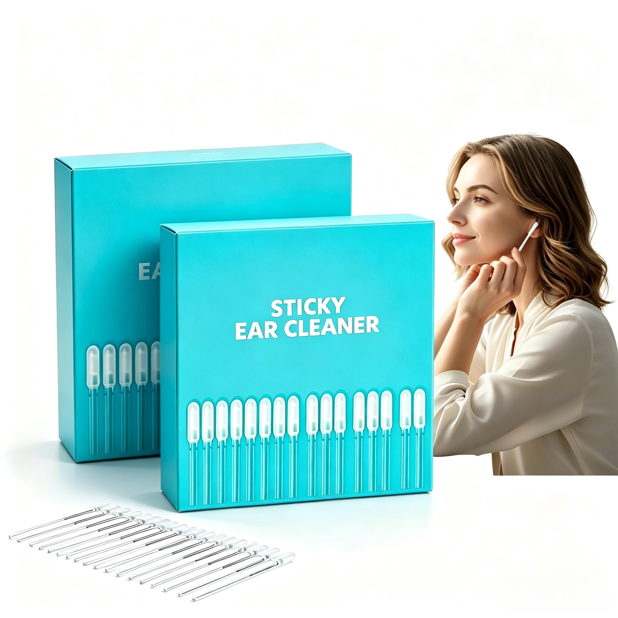 Sticky Ear Cleaning Sticks for Dry Earwax (48 pcs, 4mm)